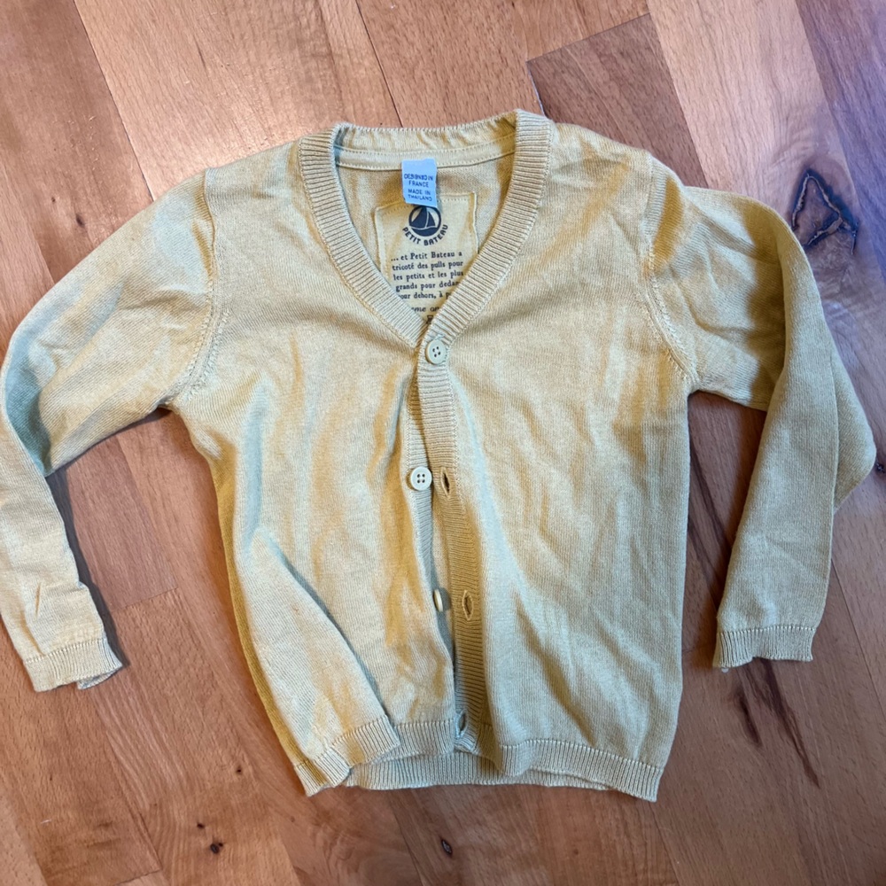 Petit bateau 2t Yellow Button-Up Cardigan